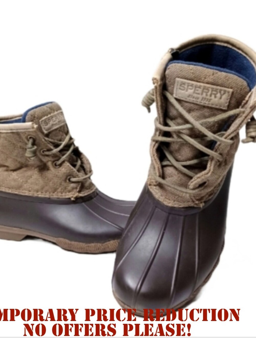 WOMEN'S SPERRY WATERPROOF RUBBER BOOTS  SIZE 6
